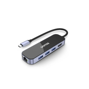 Unitek uHUB H6 Gloss 6-in-1 USB-C Ethernet Hub With HDMI and 100W Power Delivery