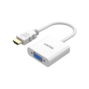 Unitek HDMI to VGA Adapter, Without Audio, Without Power Port - White