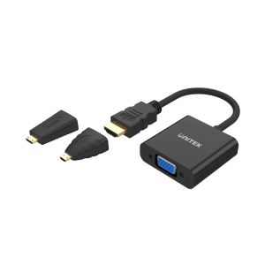 Unitek HDMI to VGA Adapter with 3.5mm for Stereo Audio plus Mini & Micro HDMI Adapter